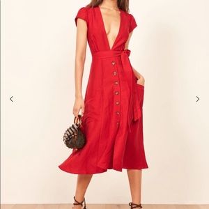 Reformation - Bavu Dress - Cherry - Size 0